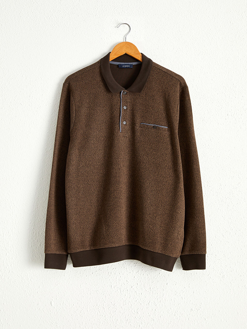 Polo Neck Long Sleeve Sweatshirt