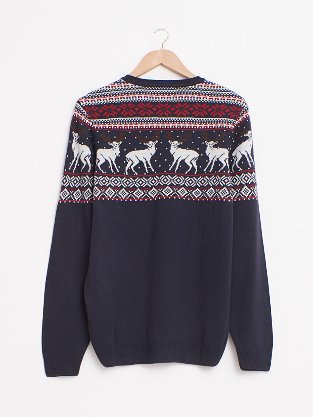 Свитер из трикотажа с круглым вырезом и узором-1