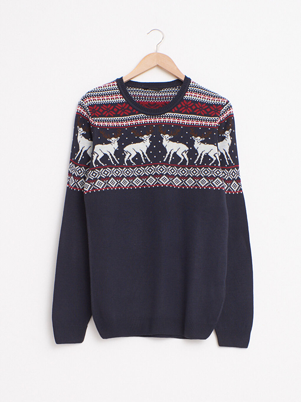 Свитер из трикотажа с круглым вырезом и узором