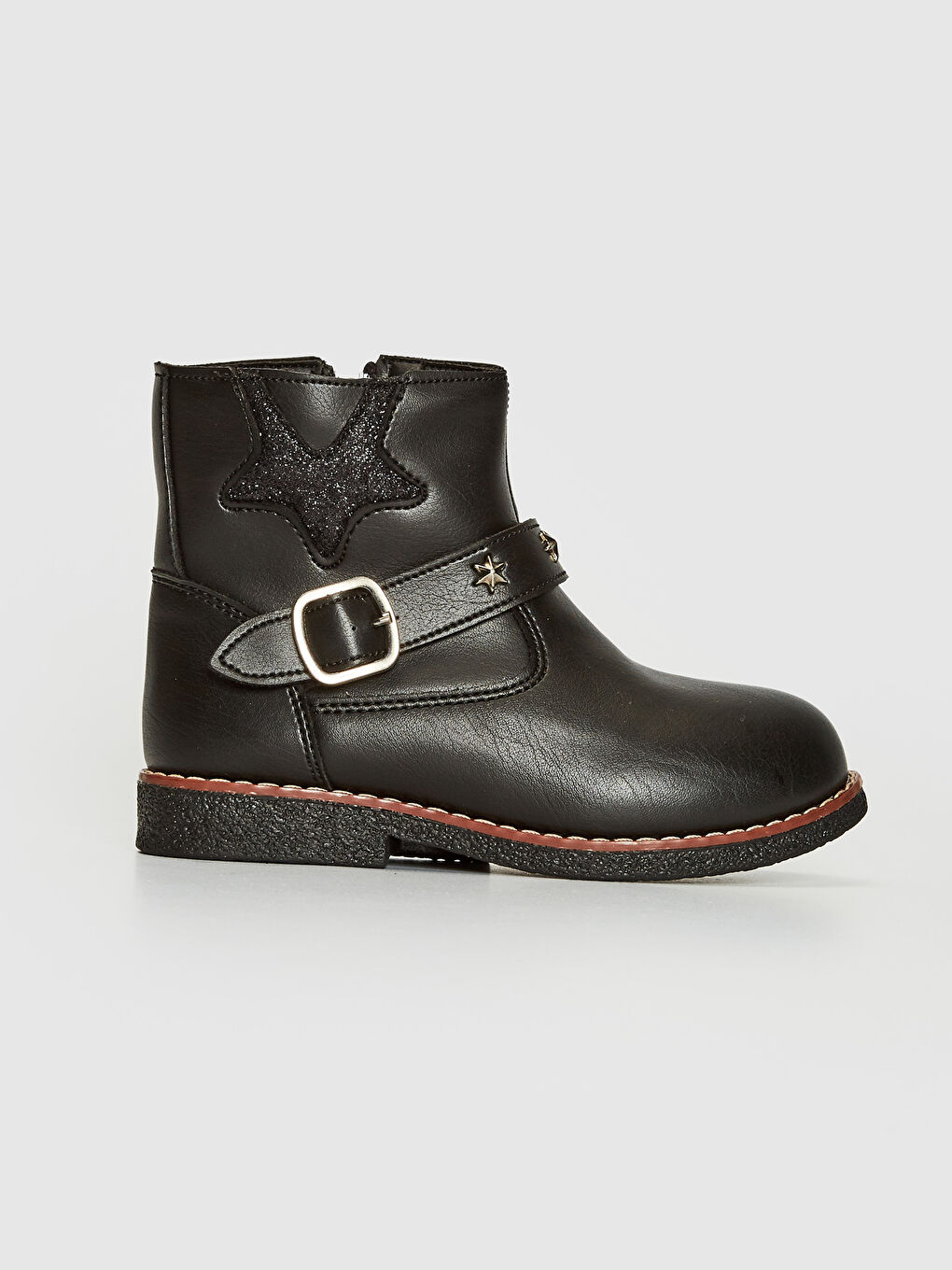 Siyah Kız Çocuk Fermuarlı Bot-1