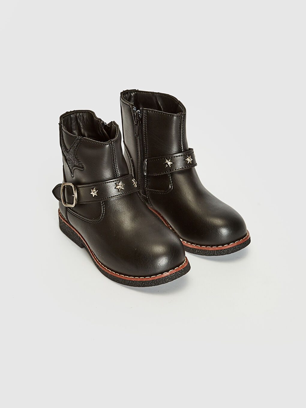 Siyah Kız Çocuk Fermuarlı Bot