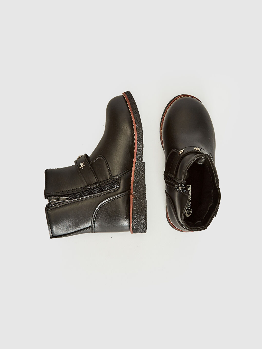 Siyah Kız Çocuk Fermuarlı Bot-2