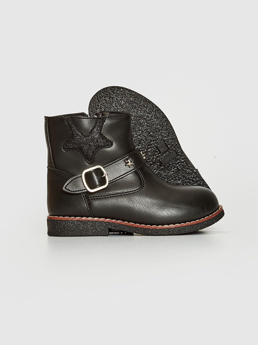 Siyah Kız Çocuk Fermuarlı Bot-3