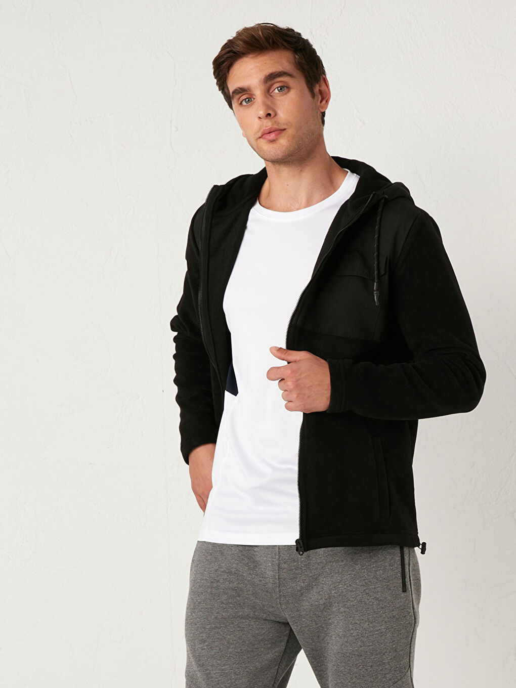 Кардиган из флиса с капюшоном стандартного кроя-3