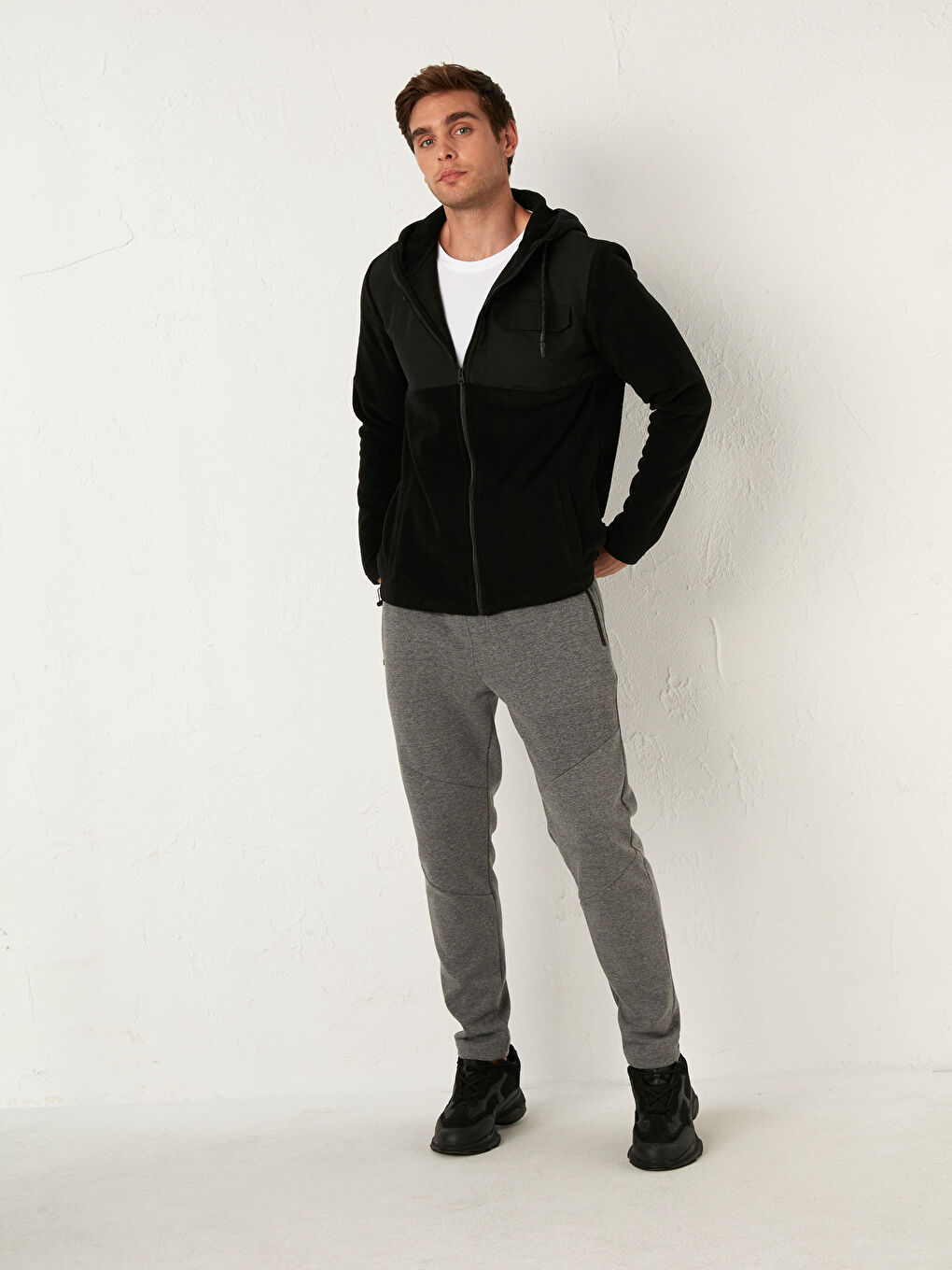 Кардиган из флиса с капюшоном стандартного кроя-4