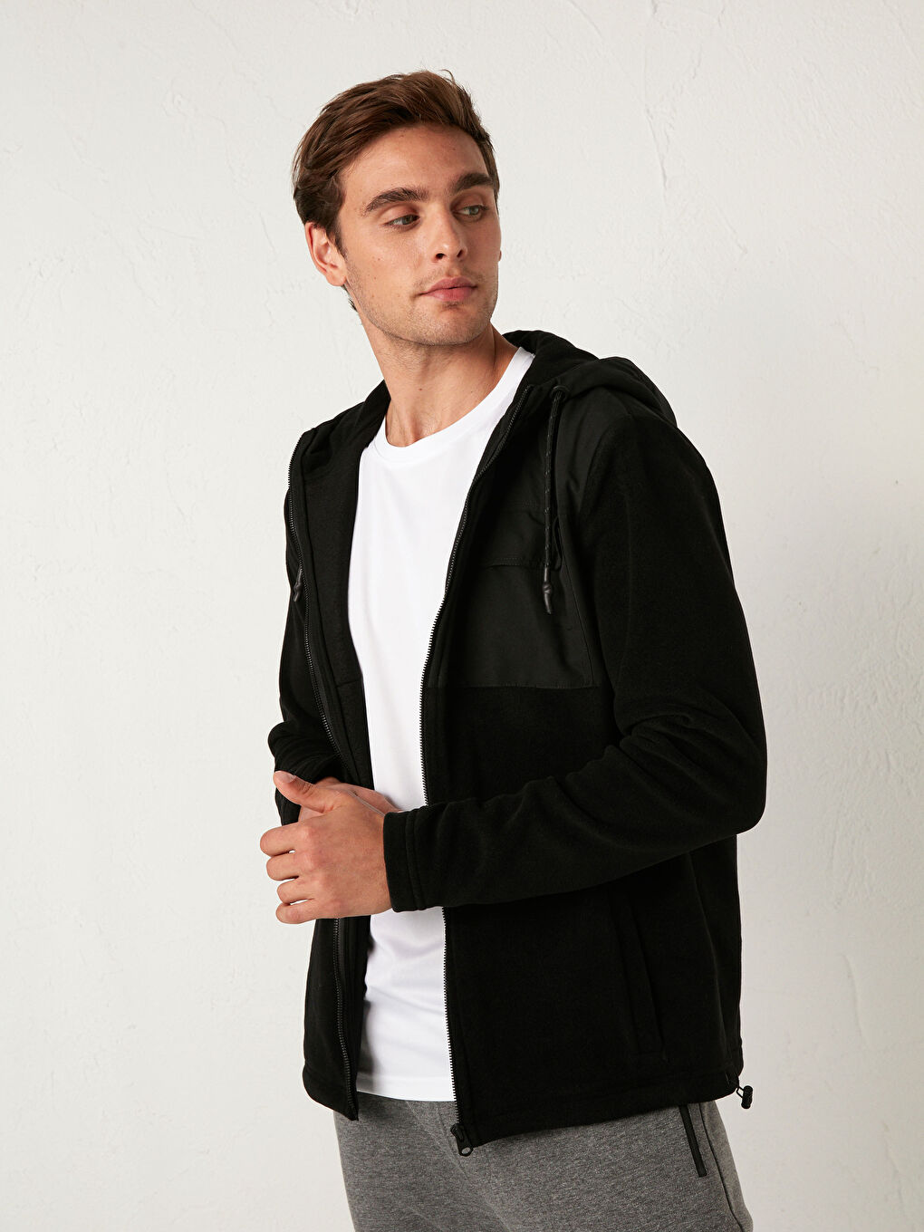 Кардиган из флиса с капюшоном стандартного кроя-6