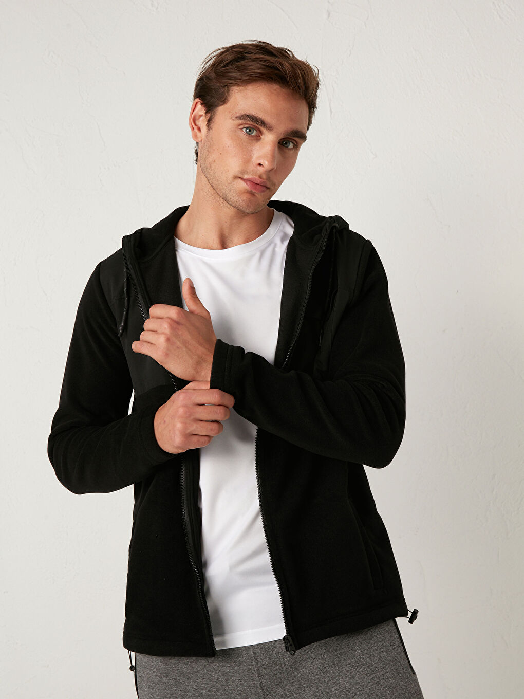 Кардиган из флиса с капюшоном стандартного кроя-7