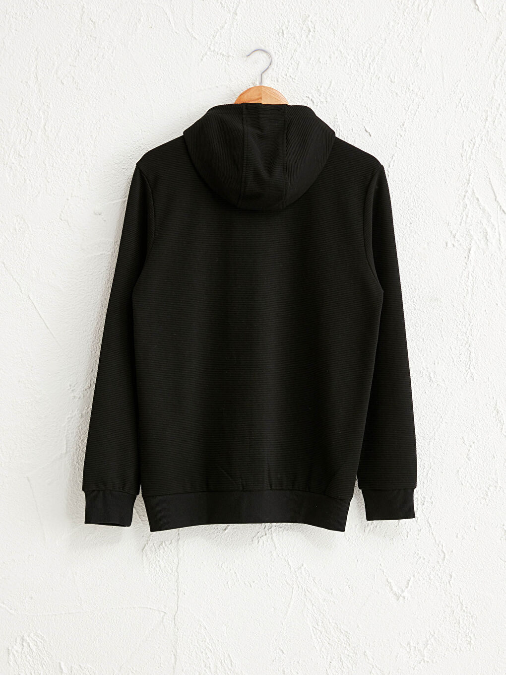Zip-Down Basic Hoodie-1