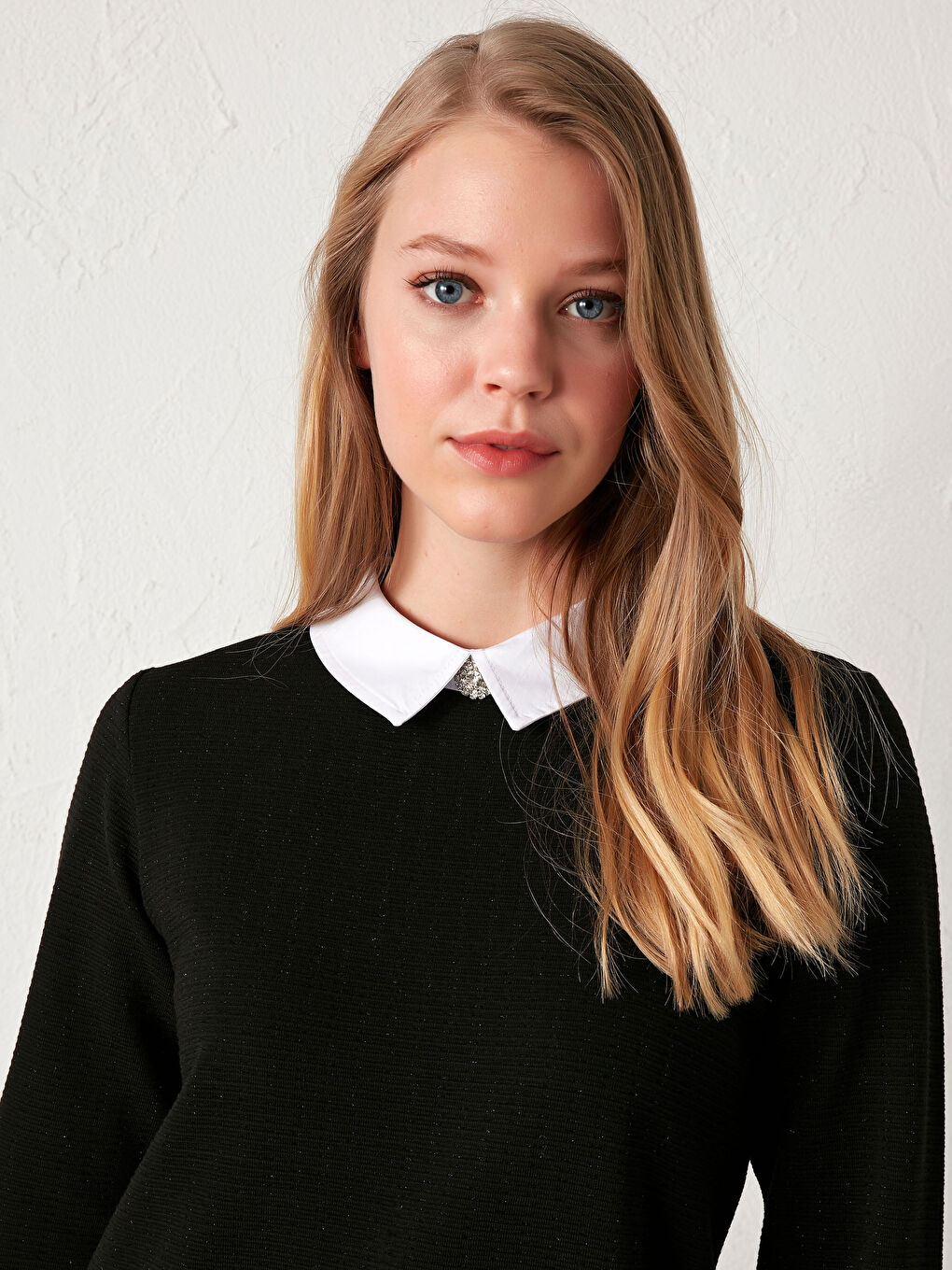 Siyah Gömlek Yaka Uzun Kollu Tunik-1