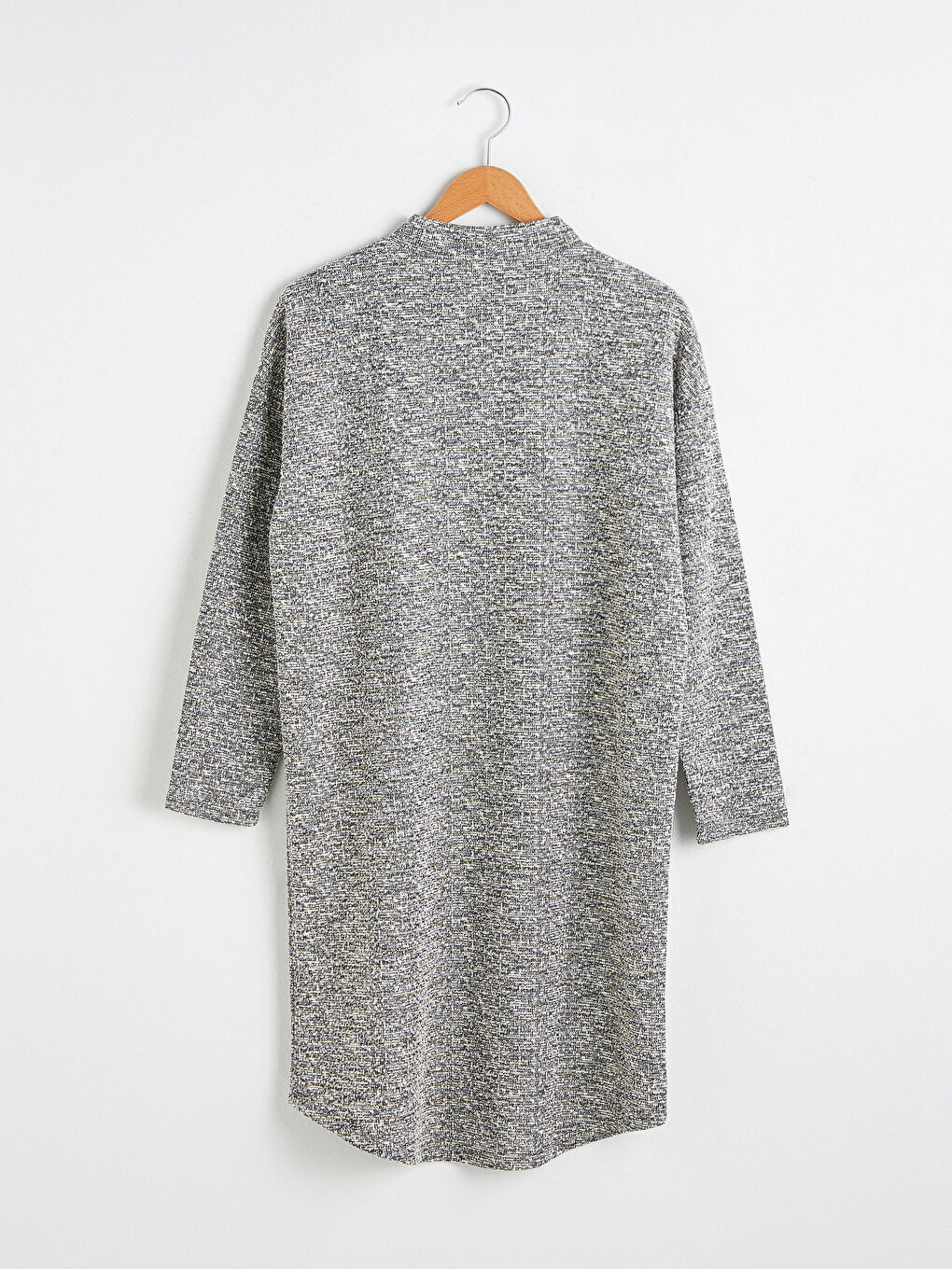 Туника из хлопка с воротником-стойкой-5