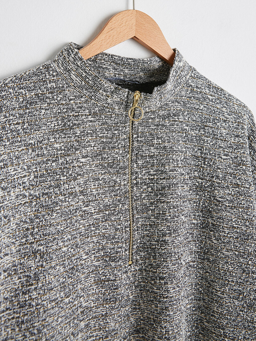 Туника из хлопка с воротником-стойкой-6