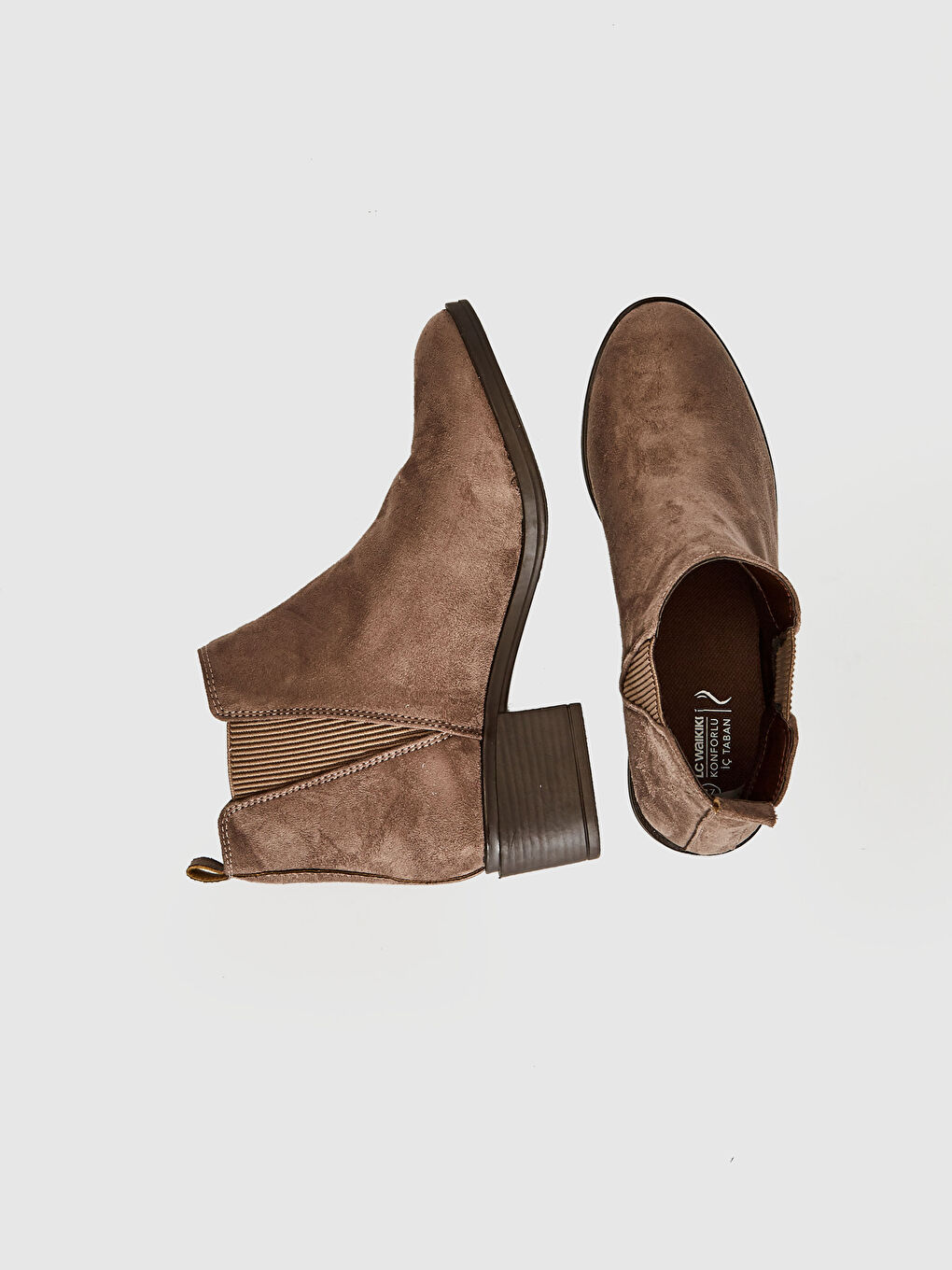 Bej Kadın Bilek Boy Süet Bot-2