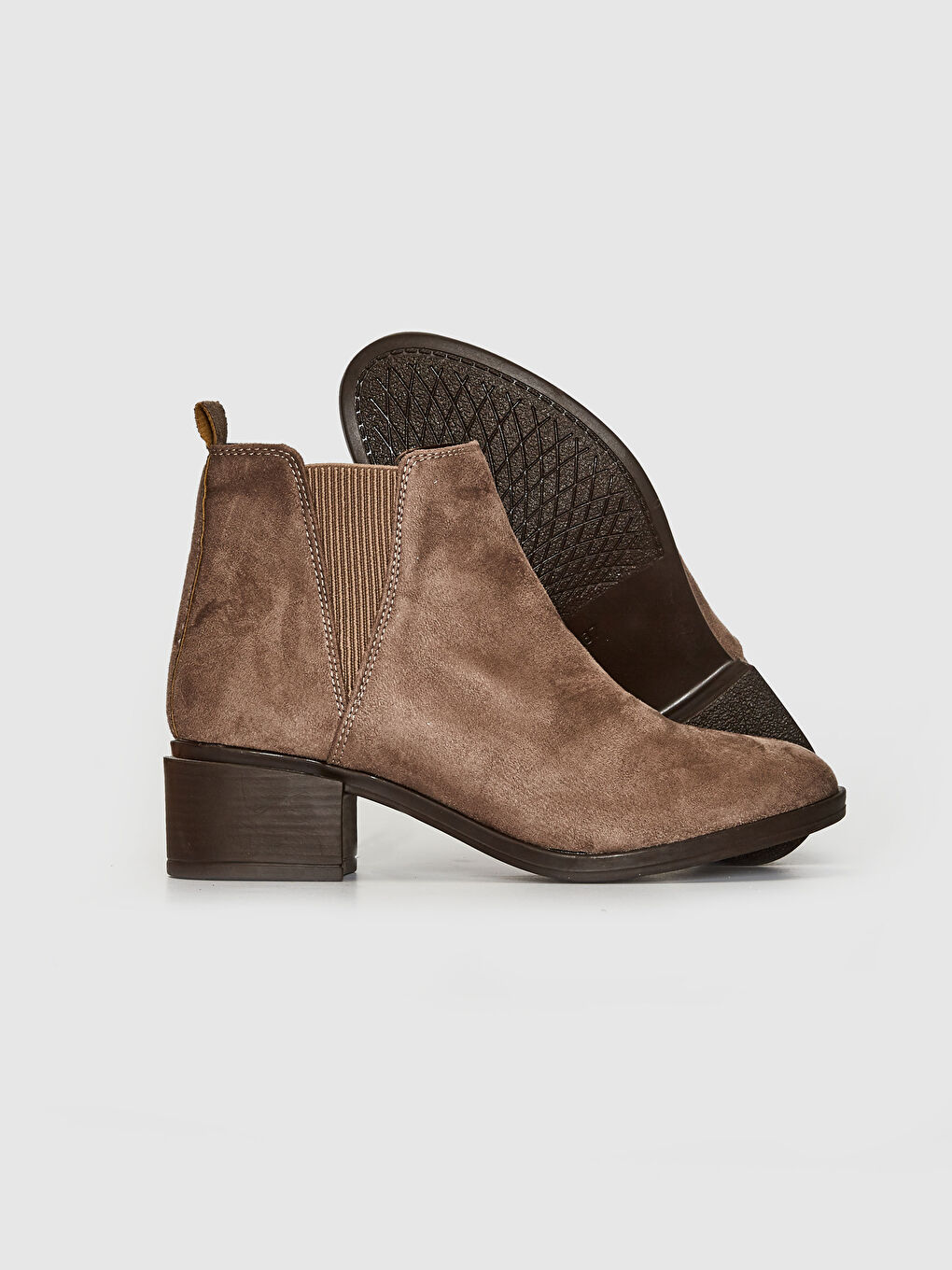 Bej Kadın Bilek Boy Süet Bot-3