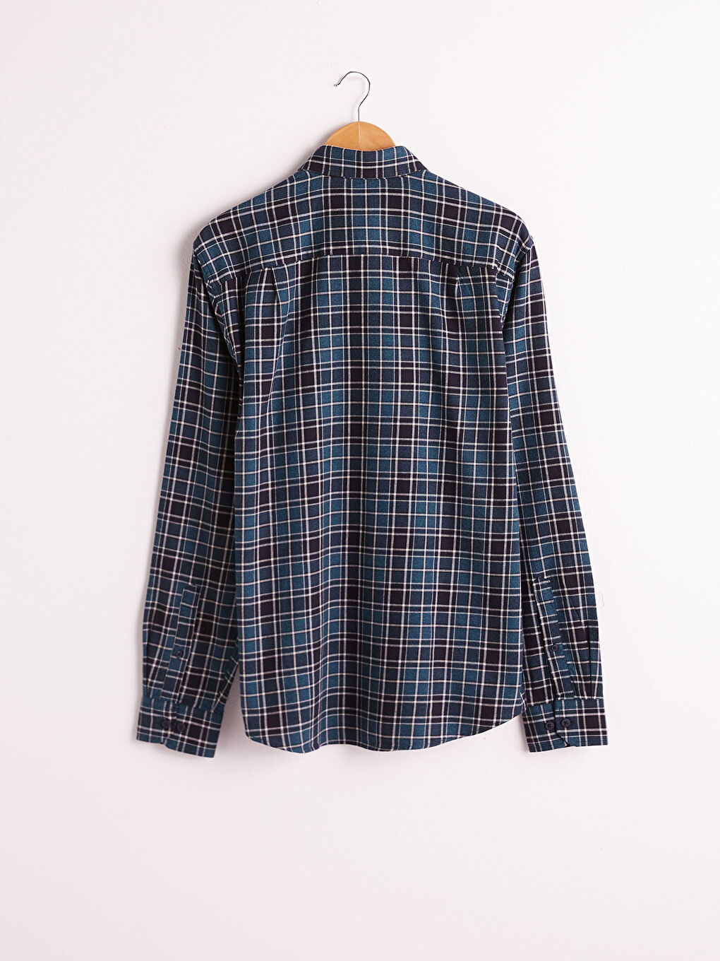 Chemise Gabardine Écossais Manches Longues Coupe Régulière-4