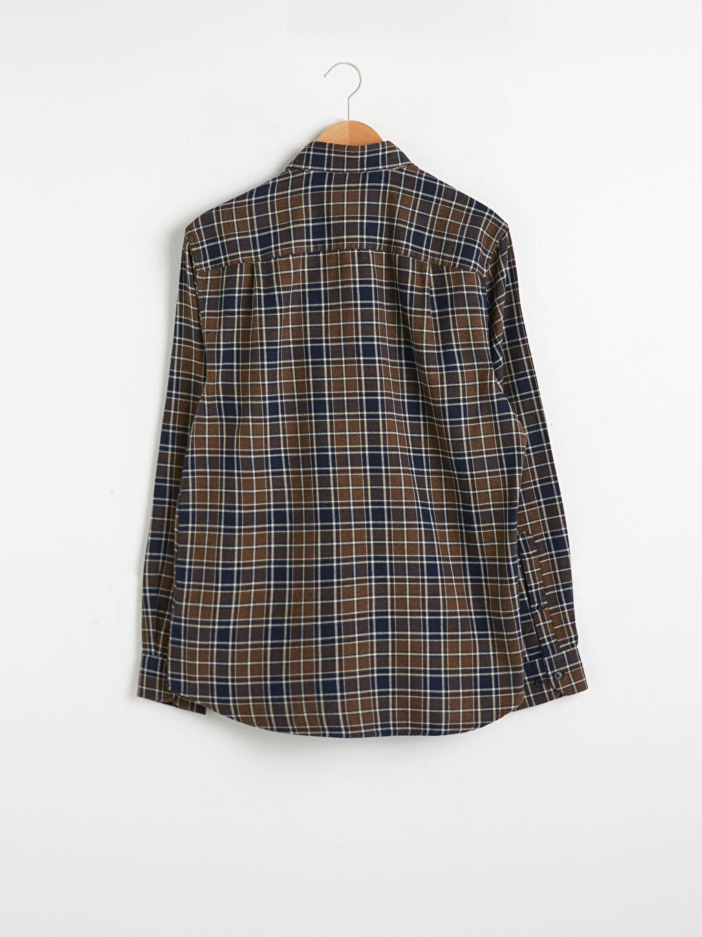 Regular Fit Long Sleeve Chequered Gabardine Shirt-6