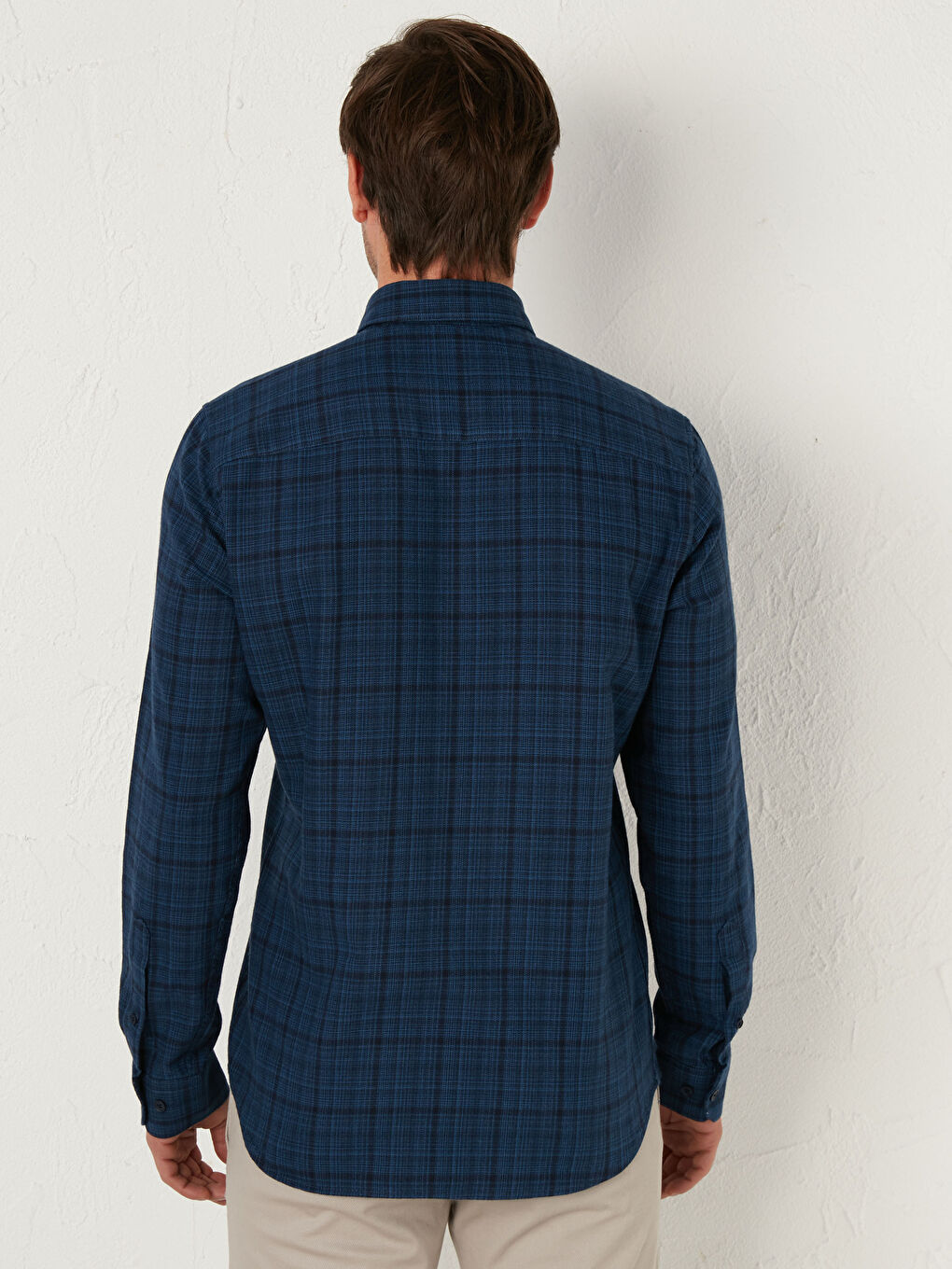 Slim Fit Long Sleeve Gabardine Shirt-4