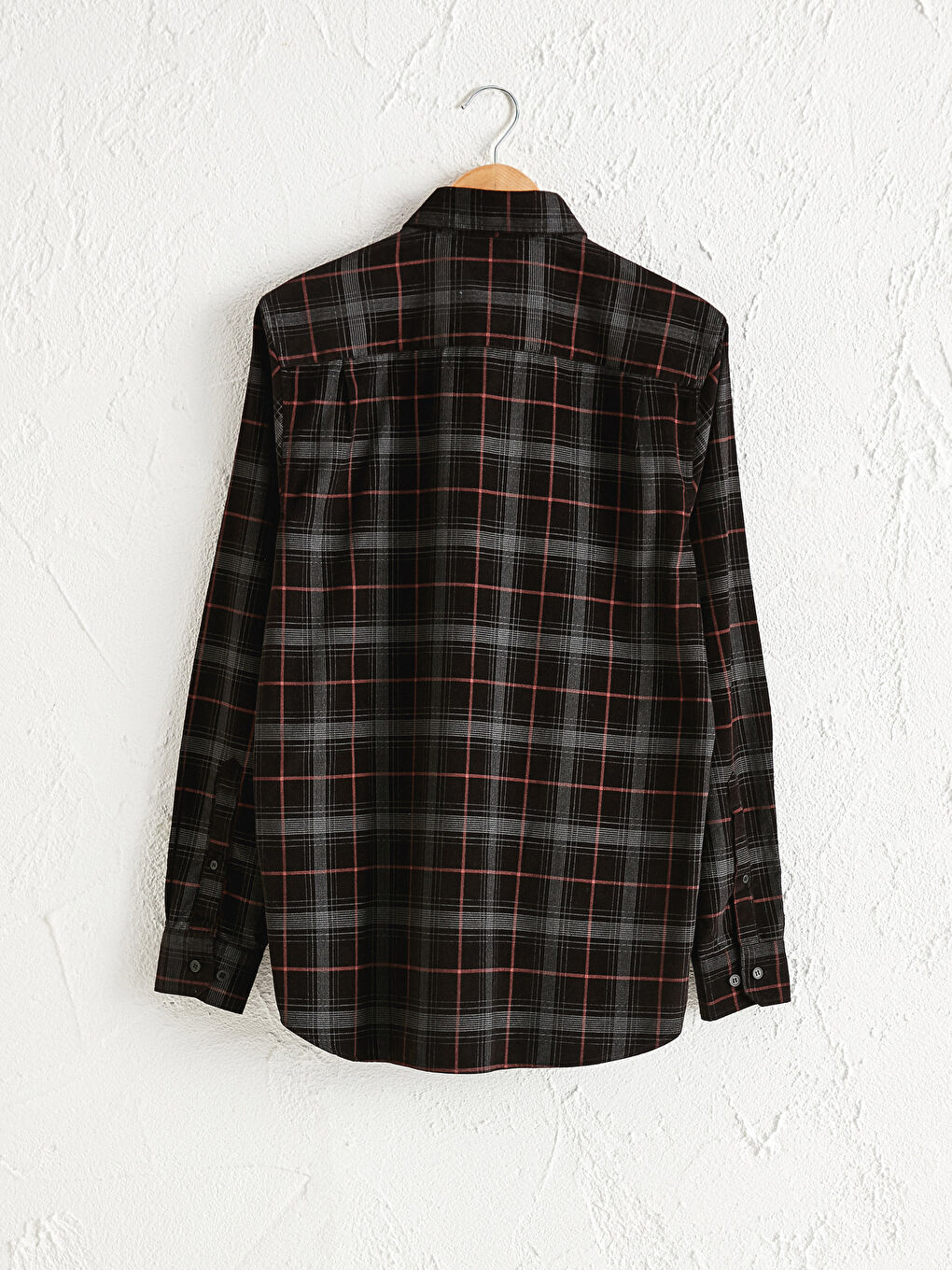 Regular Fit Long Sleeve Velvet Shirt-1