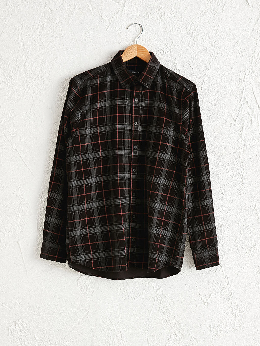 Regular Fit Long Sleeve Velvet Shirt