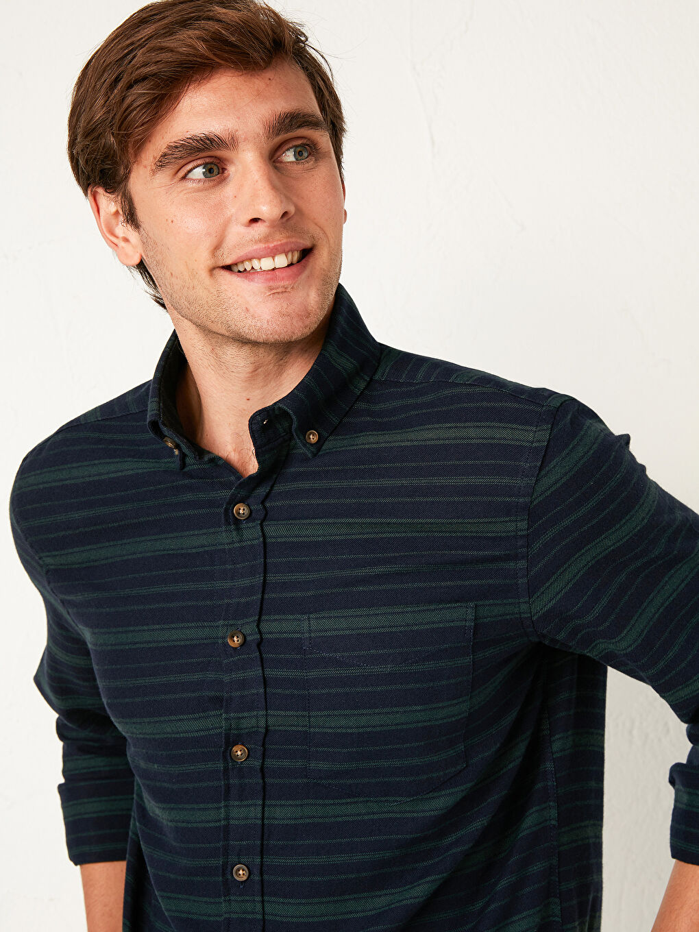 Chemise Gabardine Manches Longues Coupe Régulière-2