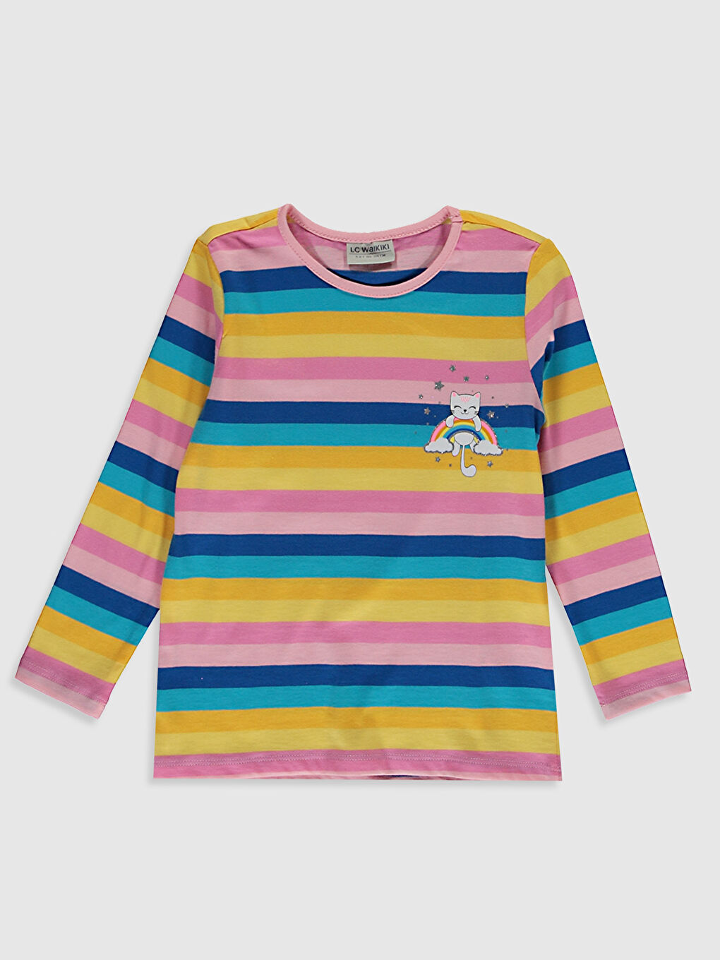 Футболка з бавовни в смужку для дівчаток