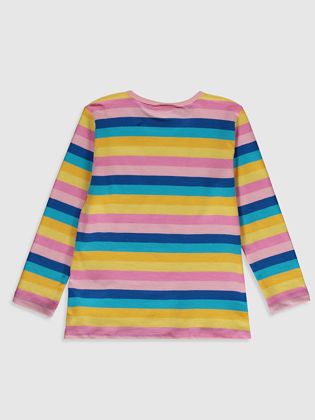 Футболка з бавовни в смужку для дівчаток-1