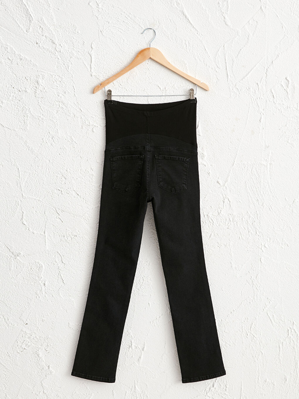 Siyah Düz Paça Hamile Jean Pantolon-1