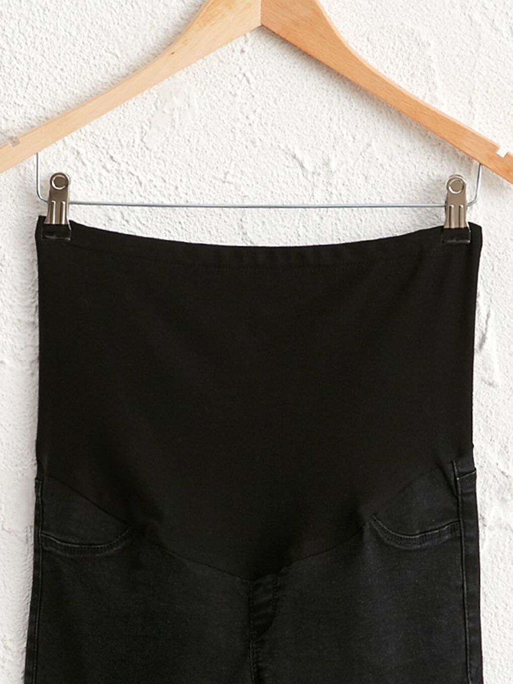 Siyah Düz Paça Hamile Jean Pantolon-2