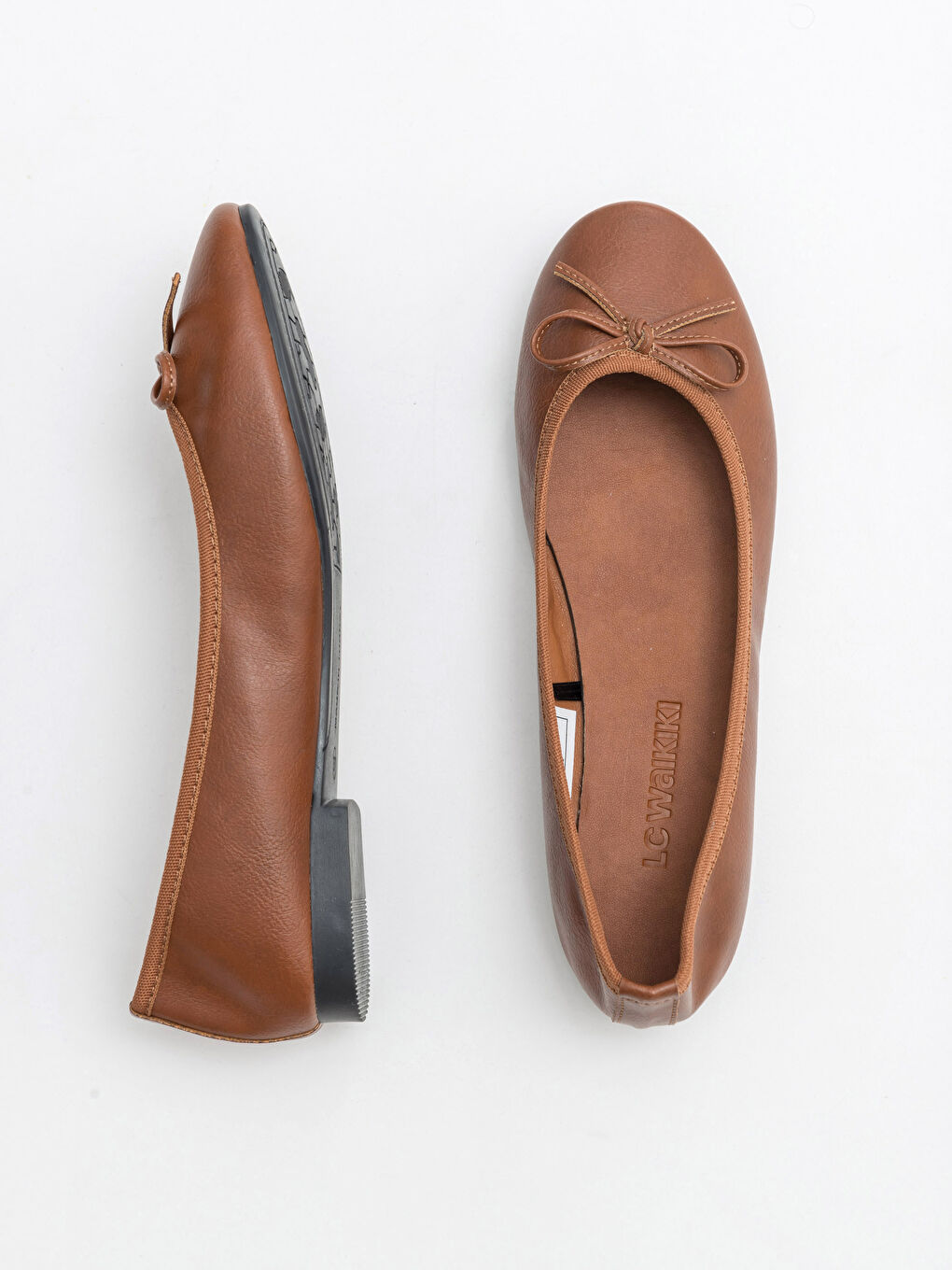 Kahverengi Kadın Fiyonk Detaylı Babet Ayakkabı-2