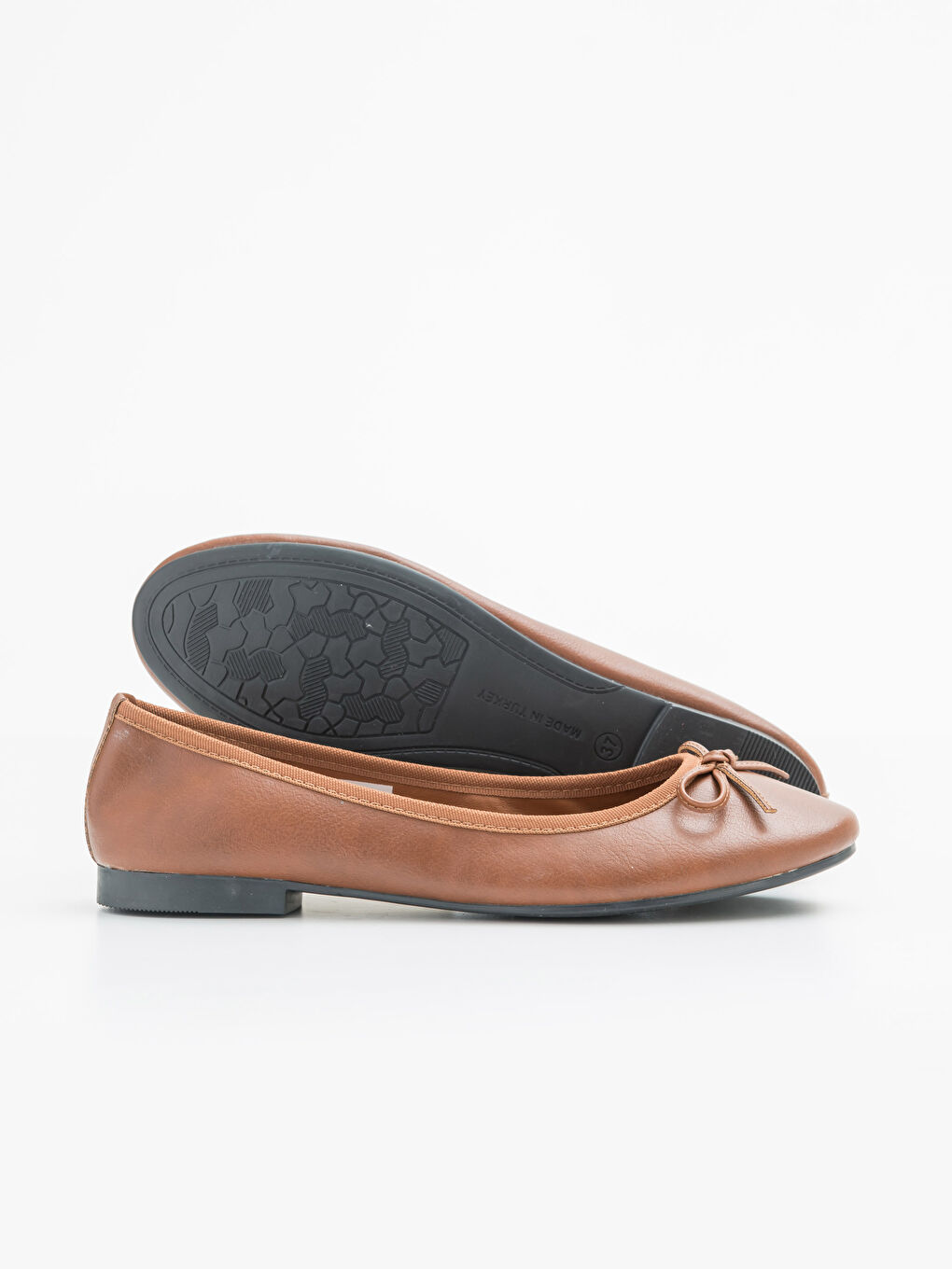 Kahverengi Kadın Fiyonk Detaylı Babet Ayakkabı-3