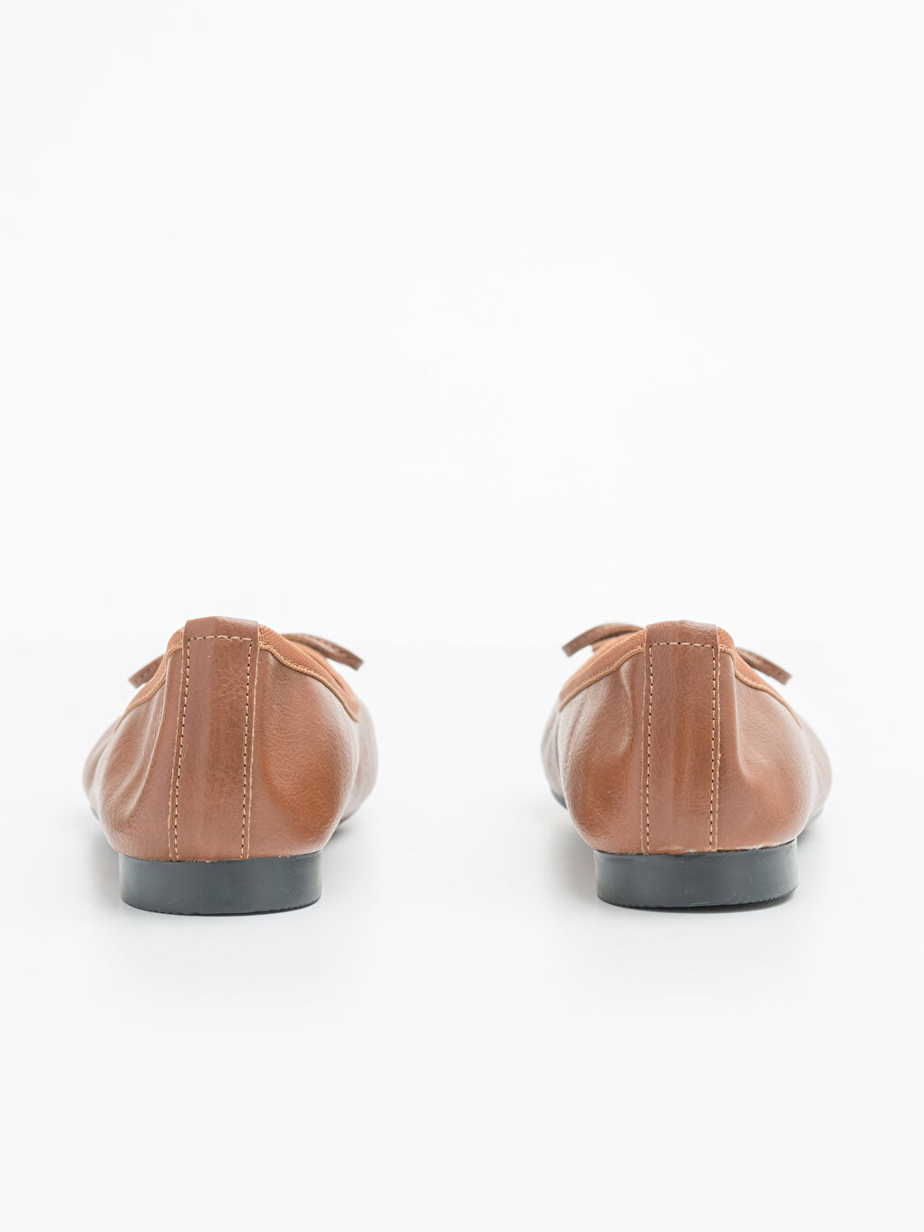 Kahverengi Kadın Fiyonk Detaylı Babet Ayakkabı-4