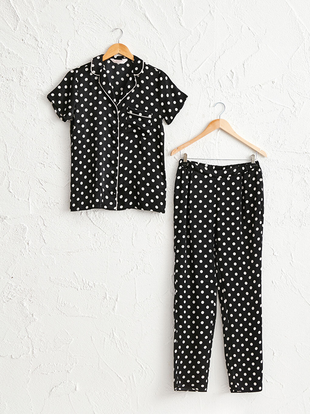 Polka Dot Satin Pajamas Set