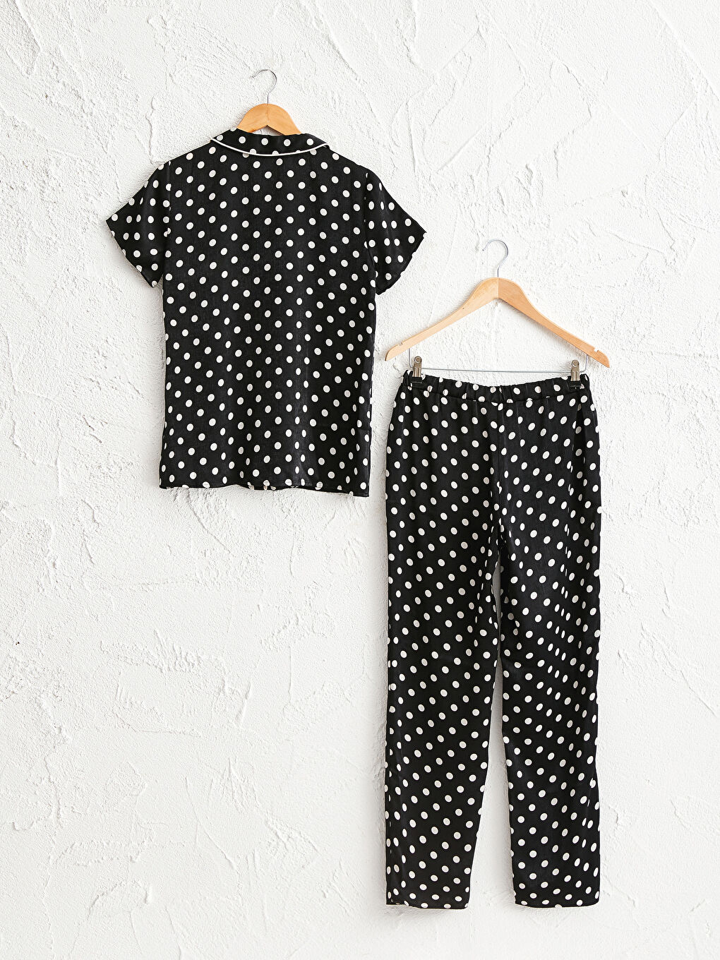Polka Dot Satin Pajamas Set-1