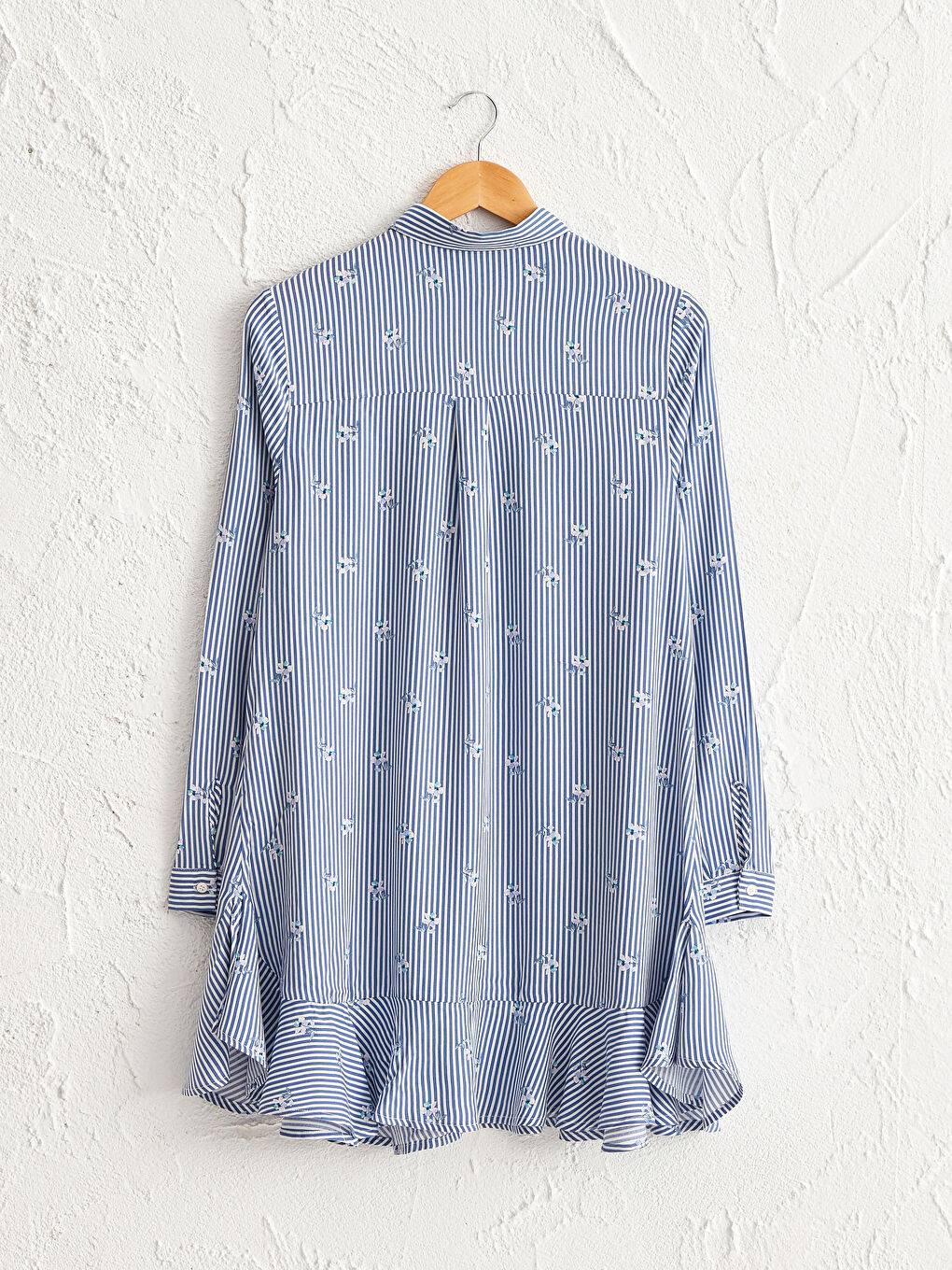 LCWAIKIKI Maternity Striped Ruffle Detailed Maternity Shirt Tunic -0WG403Z8-LEN