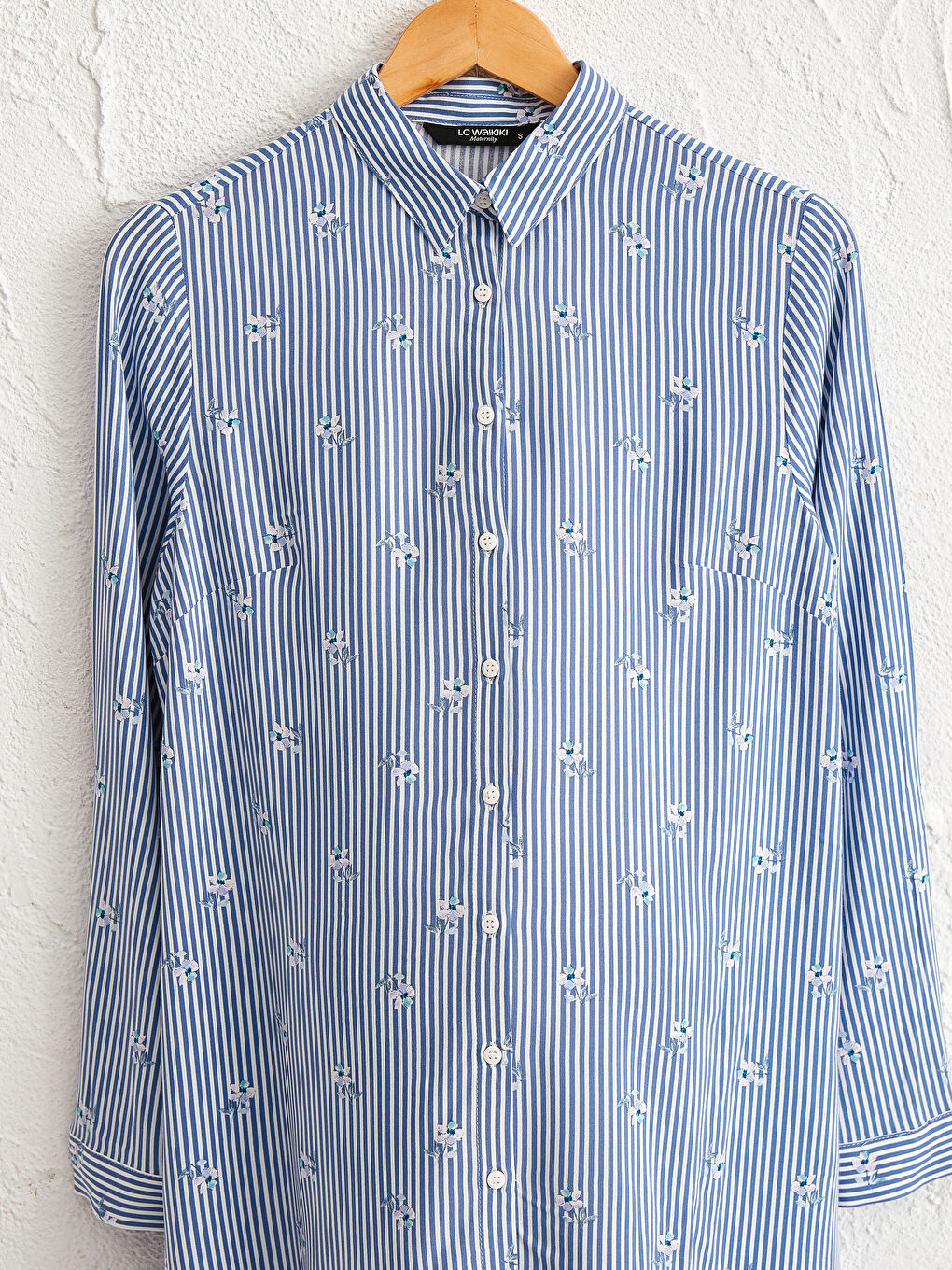 LCWAIKIKI Maternity Striped Ruffle Detailed Maternity Shirt Tunic -0WG403Z8-LEN