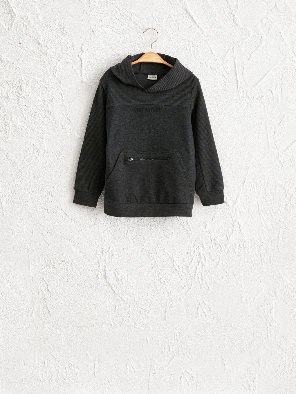 Antrasit Erkek Çocuk Kapüşonlu Sweatshirt