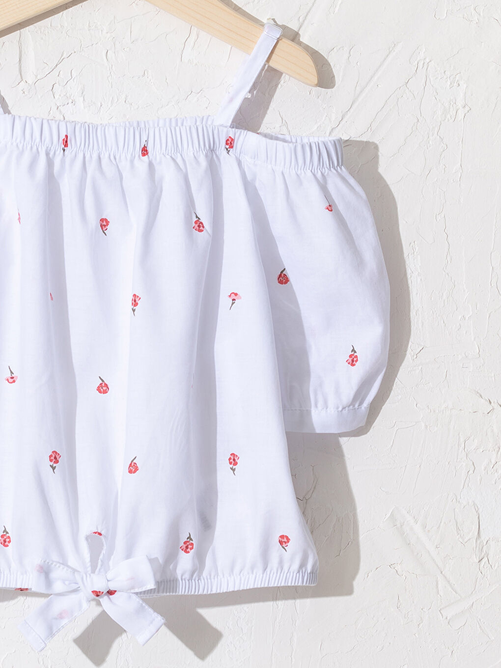 بلوزة بوبلين مكشوفة الأكتاف للبنات-2