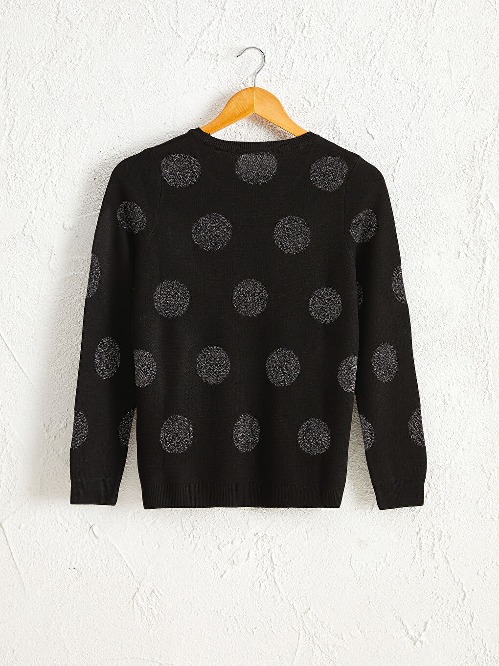 Işıltı Detaylı Puantiyeli Triko Kazak-1