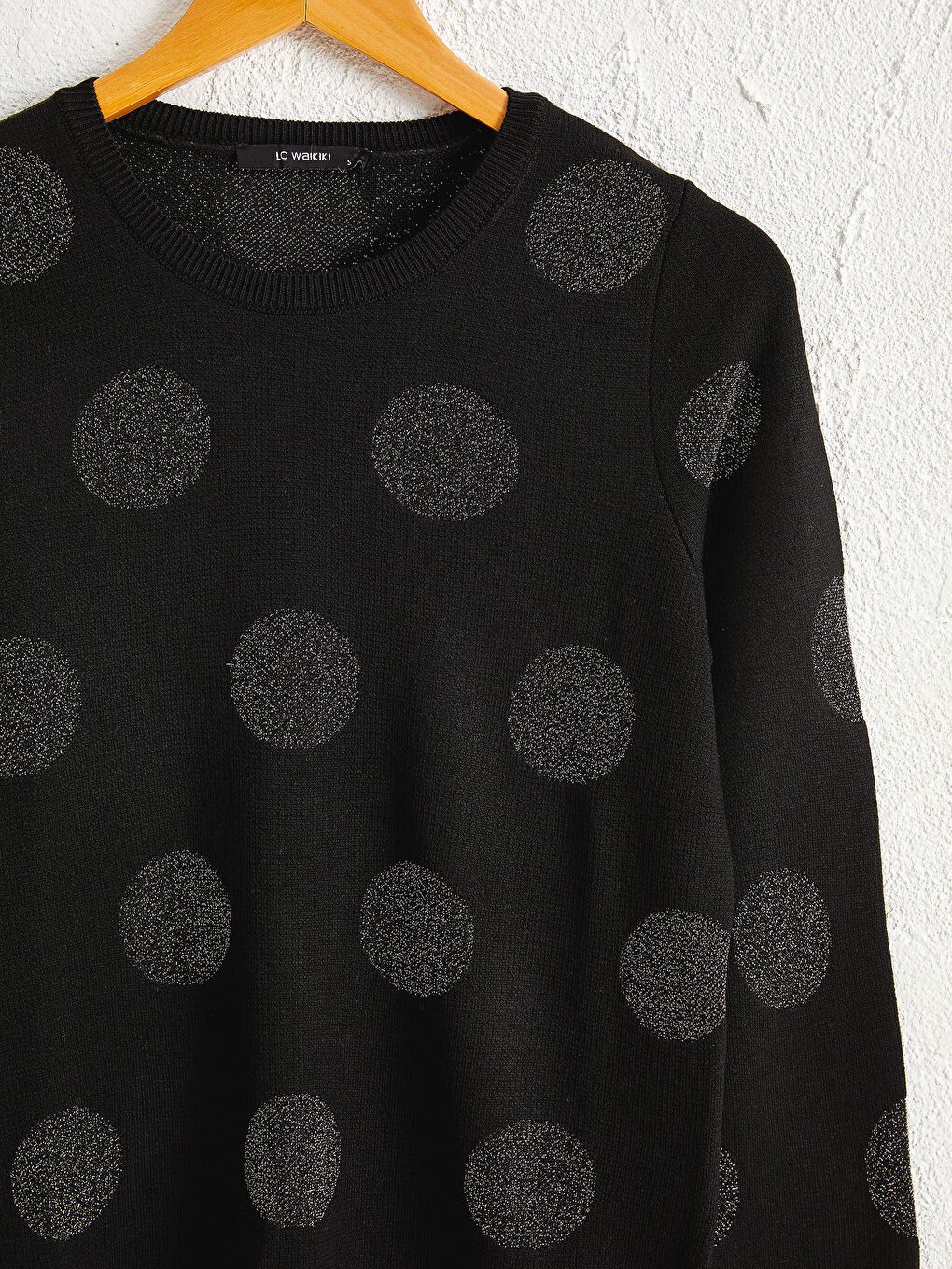 Işıltı Detaylı Puantiyeli Triko Kazak-2