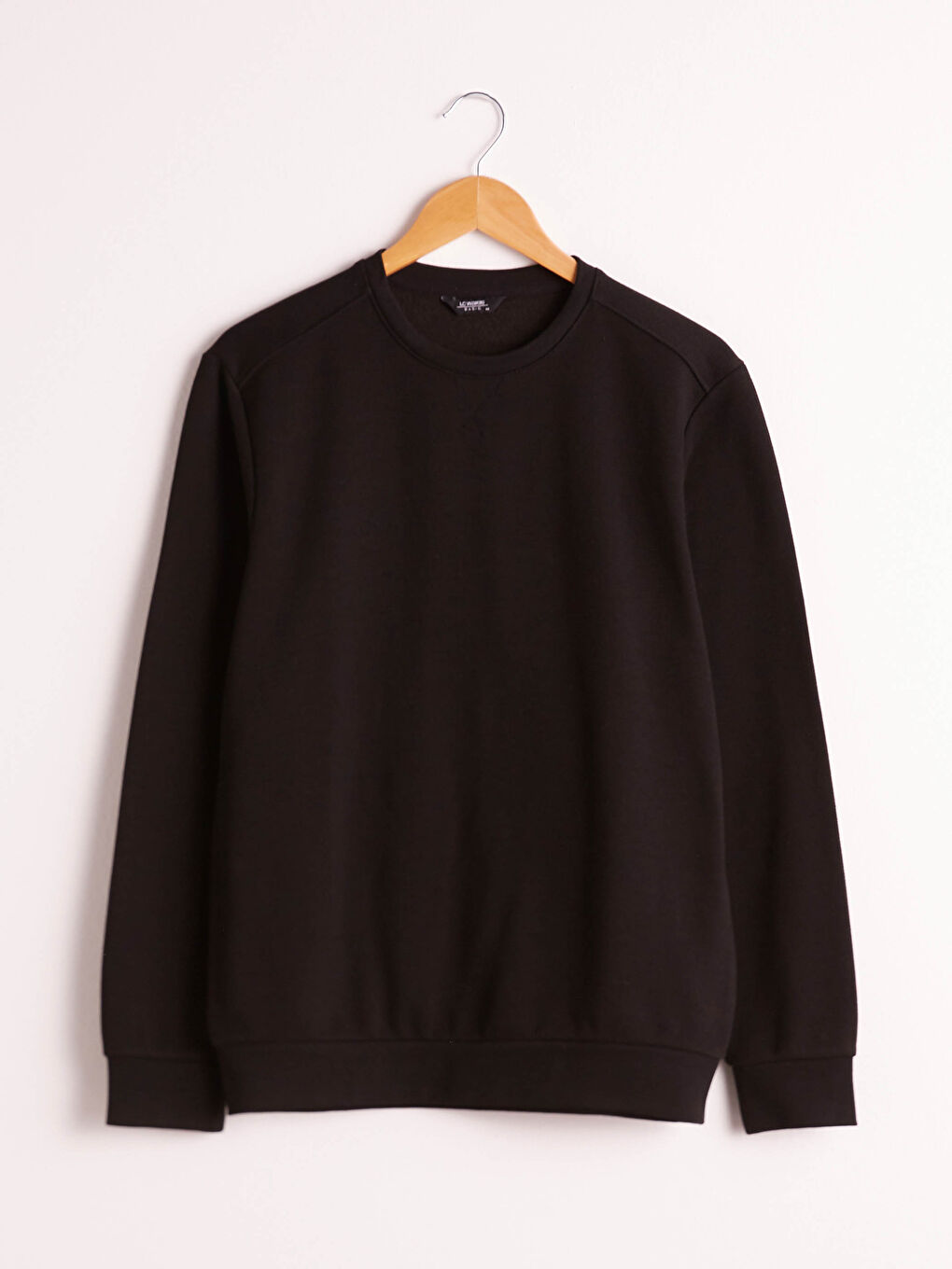 Siyah Bisiklet Yaka Uzun Kollu Erkek Sweatshirt-3