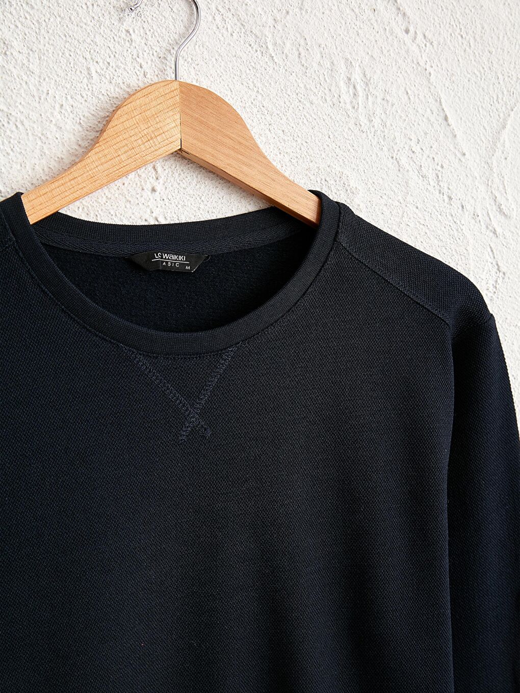 Lacivert Bisiklet Yaka Uzun Kollu Erkek Sweatshirt-2