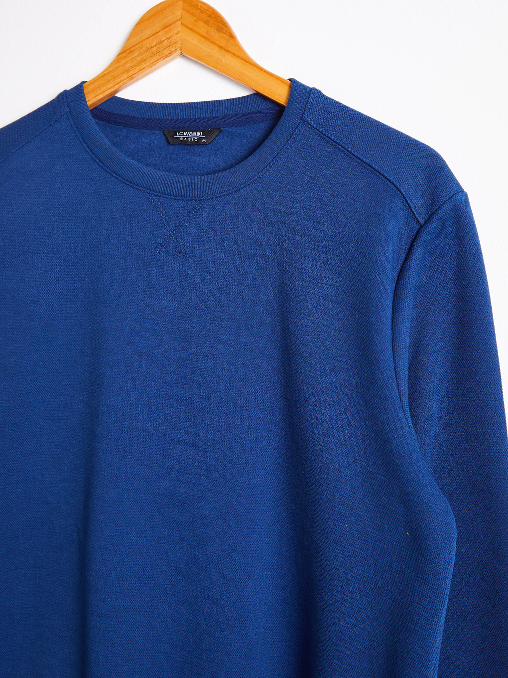 Lacivert Bisiklet Yaka Uzun Kollu Erkek Sweatshirt-5