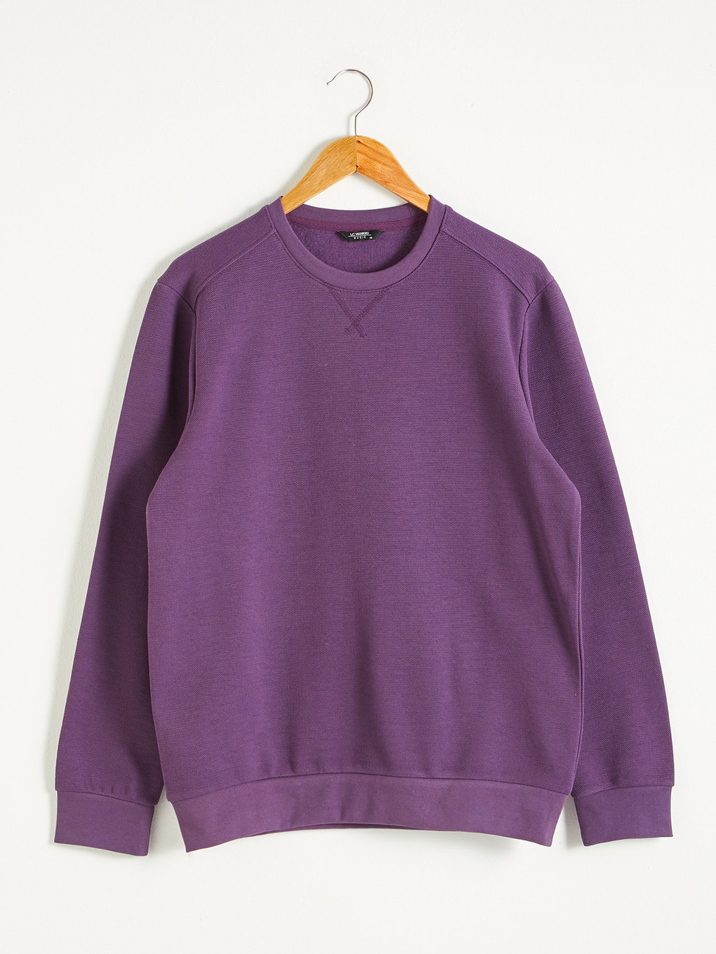 Mor Bisiklet Yaka Uzun Kollu Erkek Sweatshirt-4
