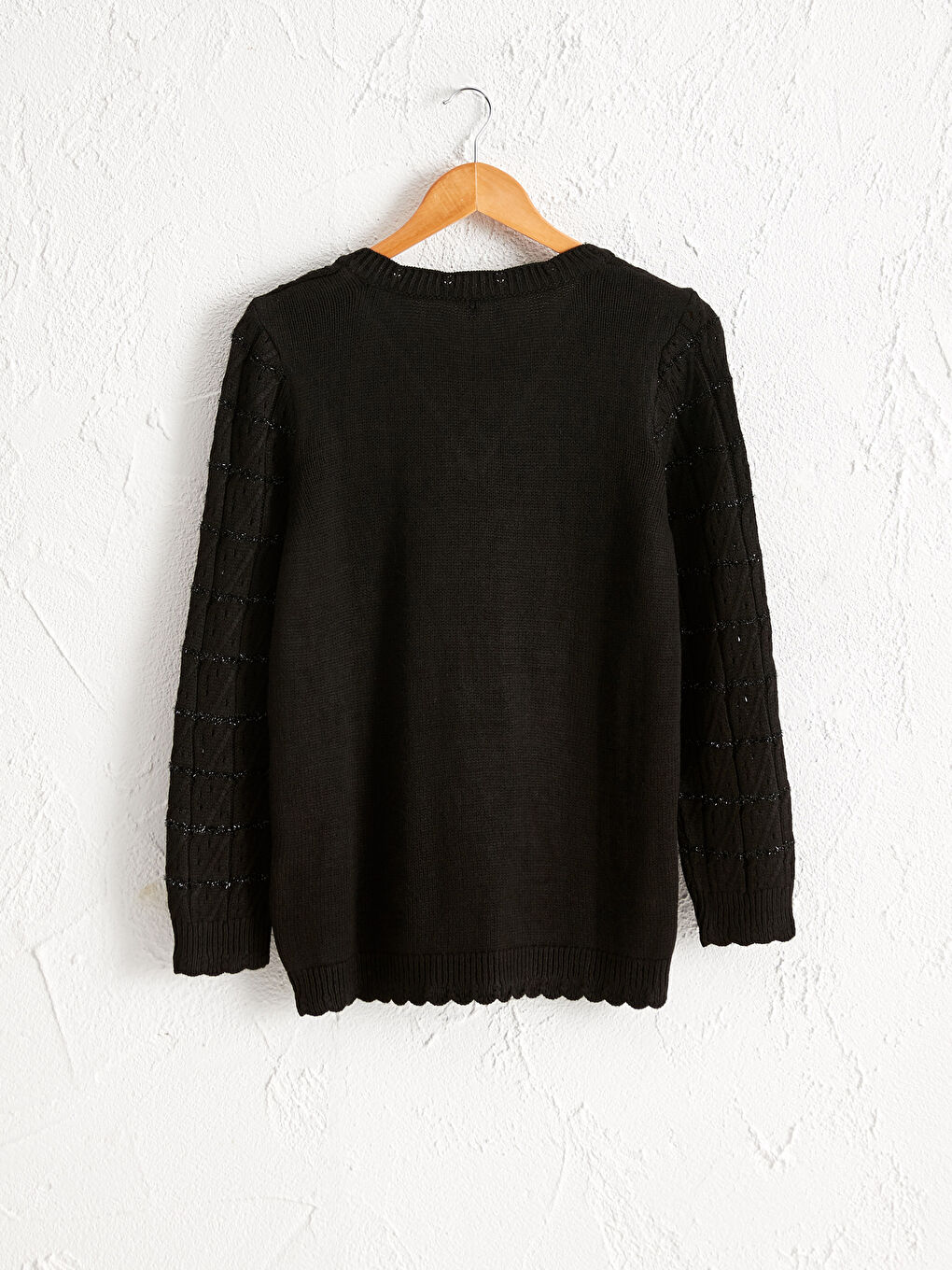 LCWAIKIKI Classic V-Ausschnitt Langarm Damen Glitzerndes Strickpullover -0WG677Z8-CVL