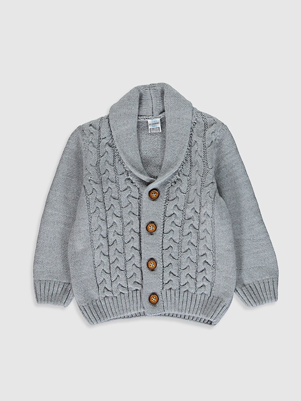 Gri Erkek Bebek Triko Hırka