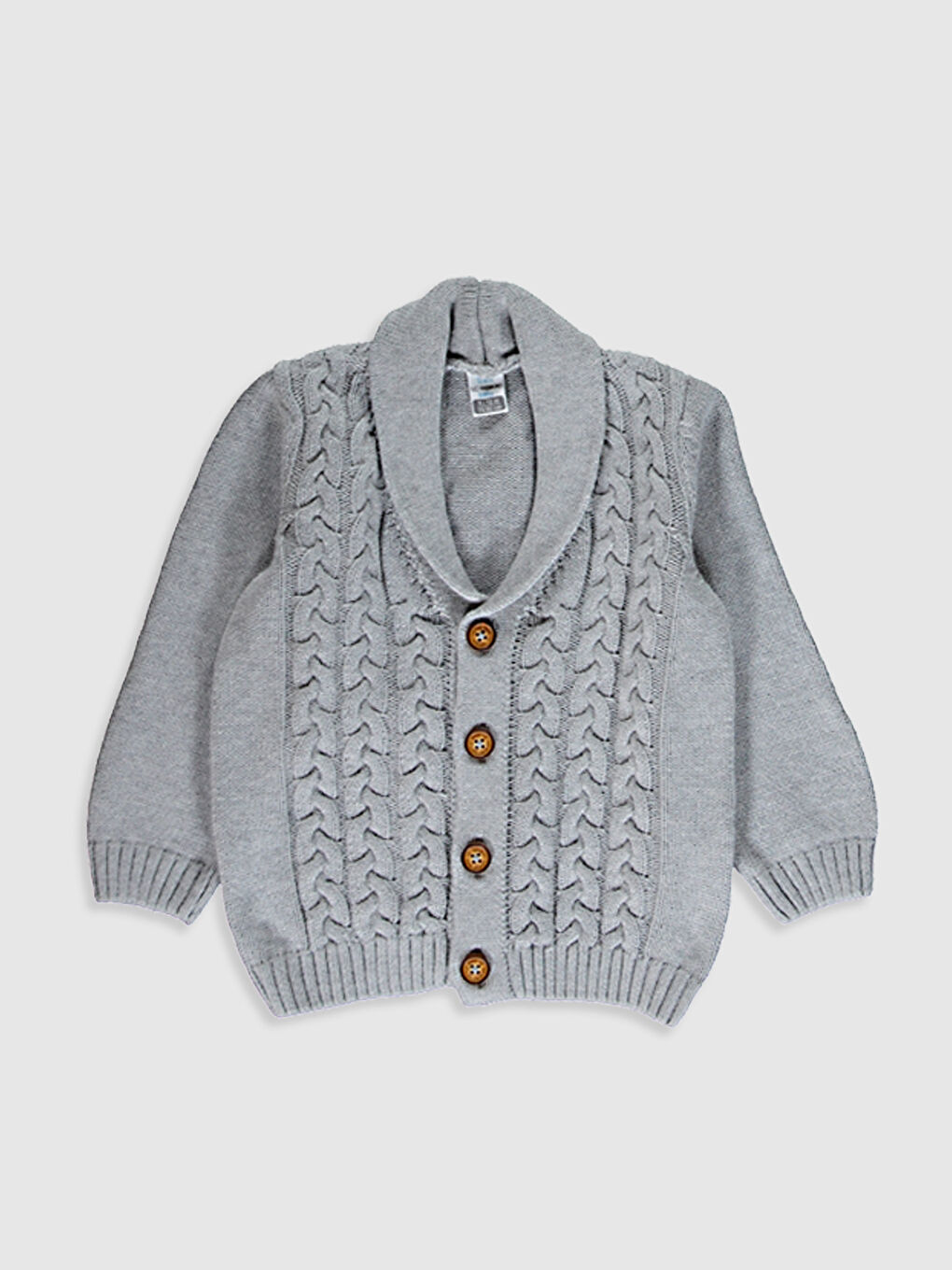 Gri Erkek Bebek Triko Hırka