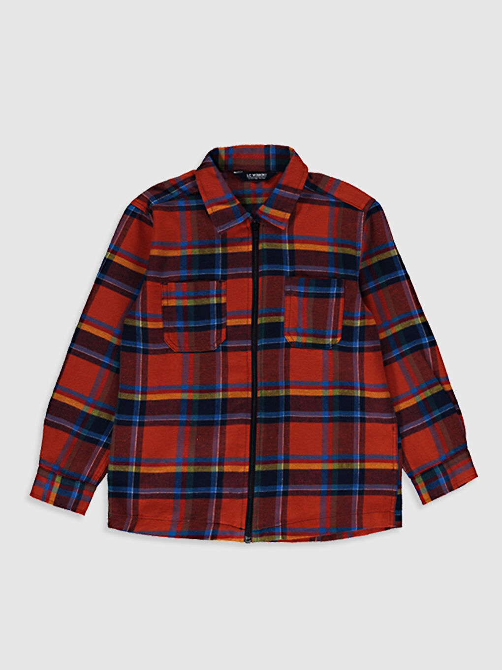 Turuncu Erkek Çocuk Ekose Gömlek