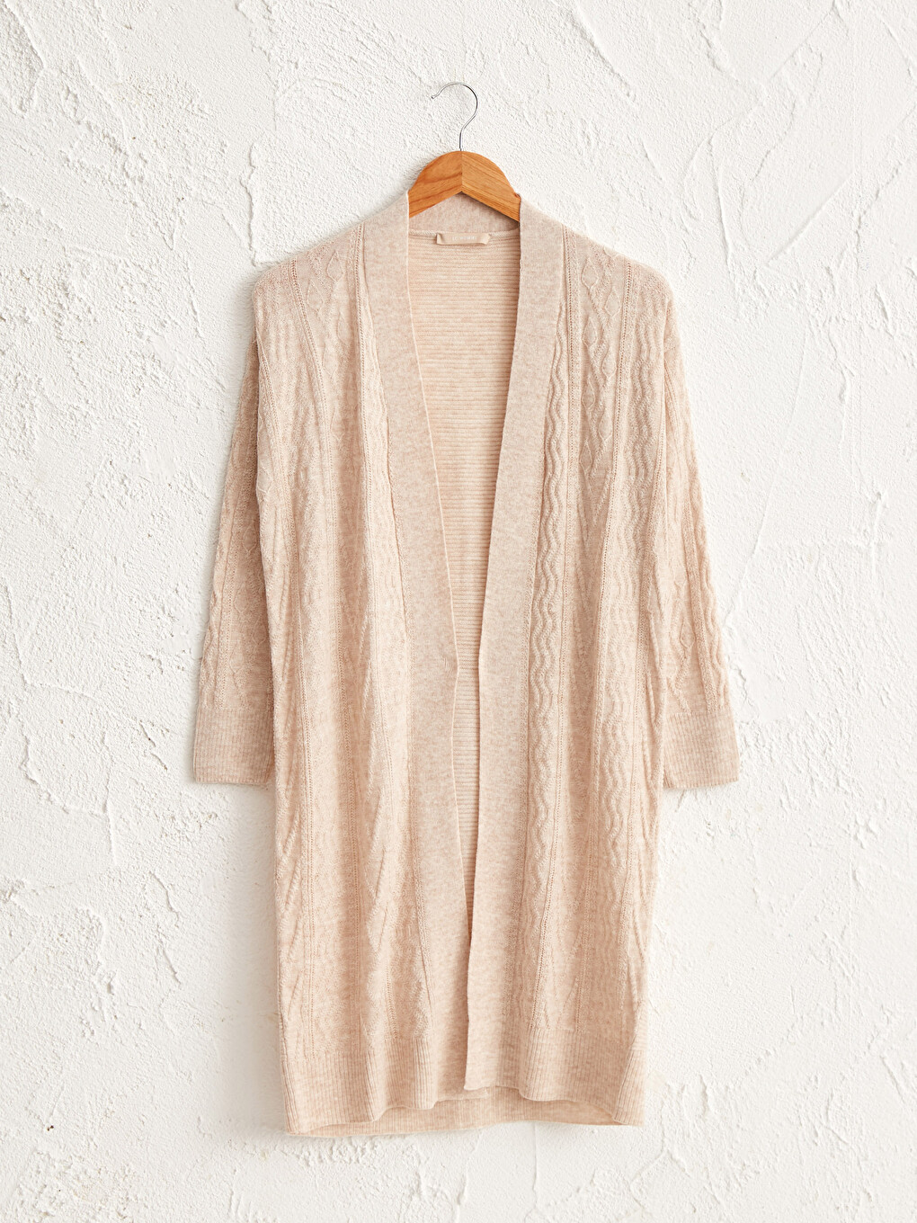 Self-Patterned Lightweight Tricot Cardigan