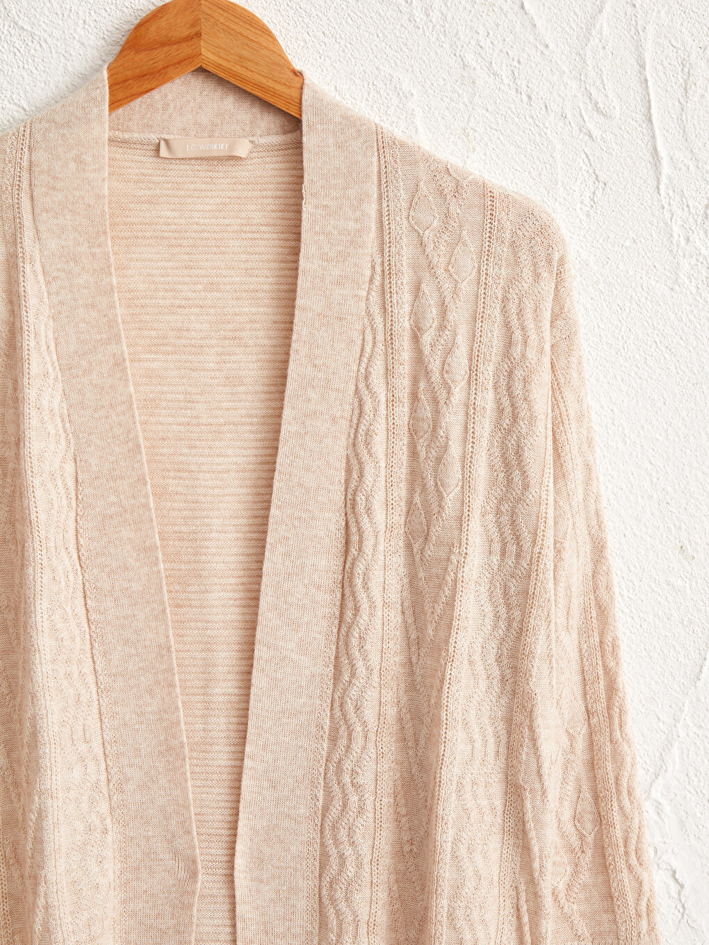 Self-Patterned Lightweight Tricot Cardigan-2