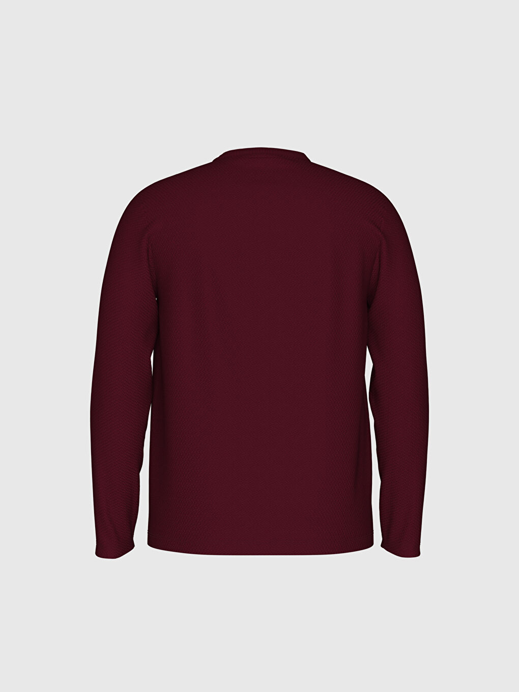 Bordo Bisiklet Yaka Uzun Kollu Basic Tişört-6