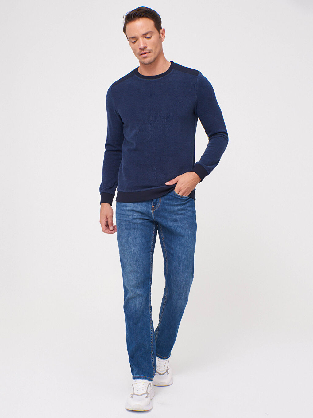 Crew Neck Basic Long Sleeve Sweatshirt-2